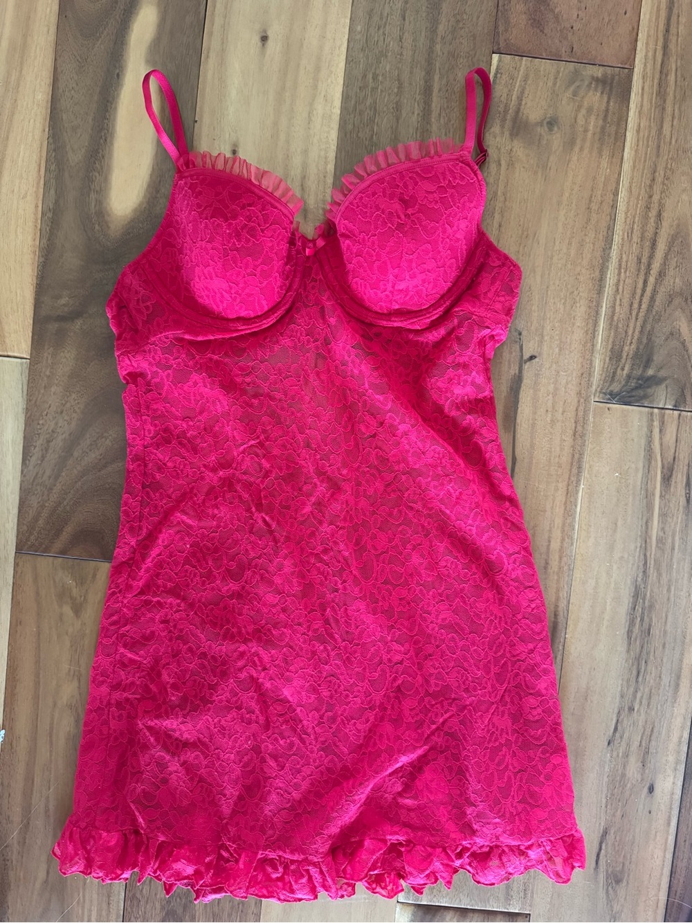 Women's Red Lace Slip Dress by